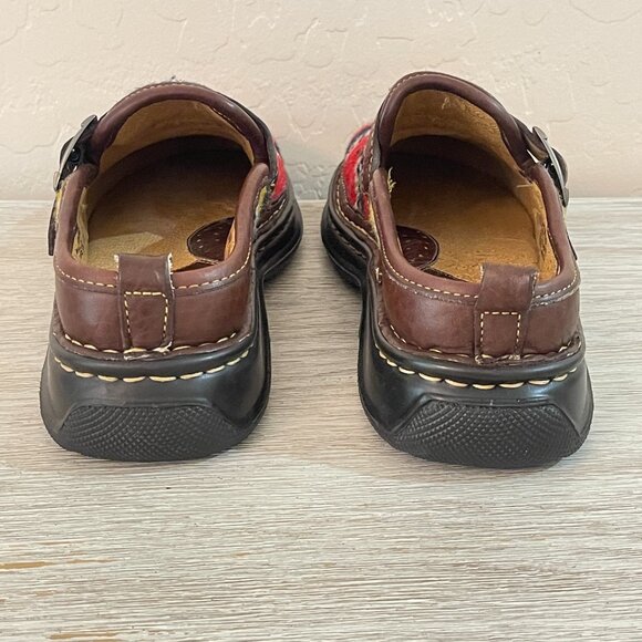 Born Shoes 8 Brown Leather Woven Wool Slip On Western - Picture 4 of 14
